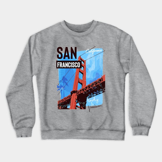 San Francisco bridge Crewneck Sweatshirt by Mako Design 